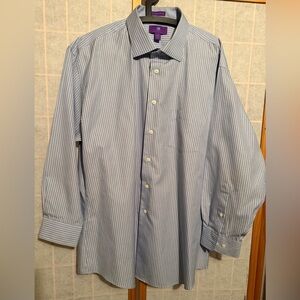 Egara Slim Fit Non-Iron Egyptian Cotton Striped Dress Shirt - 18 32/33 NWOTs